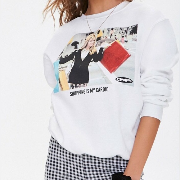 Clueless 
Cher “Shopping is my cardio” Graphic Sweatshirt - Picture 4 of 16